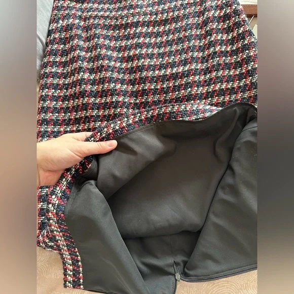 PINKO NWT Midi Skirt tweed pencil skirt US 8 cotton Red blue white - Picture 12 of 12